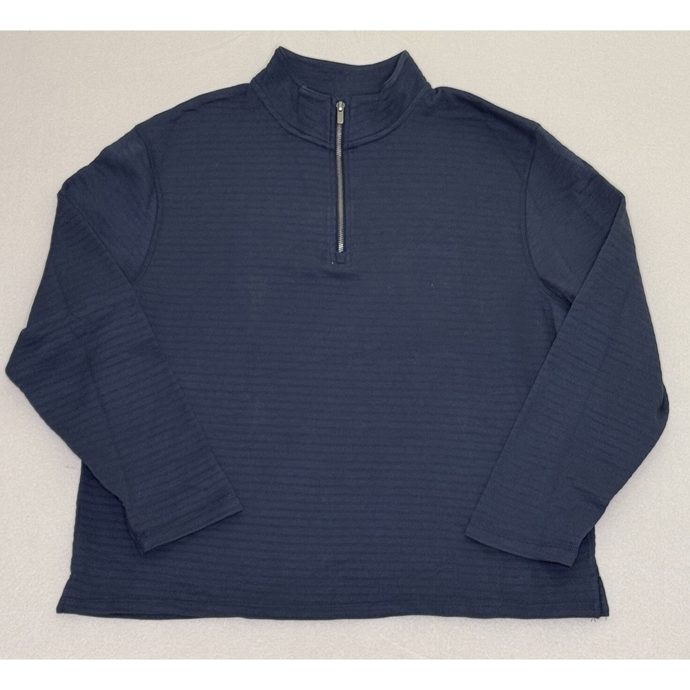Van Heusen‎ Men's Long Sleeve Quarter Zip Sweater Navy Blue
